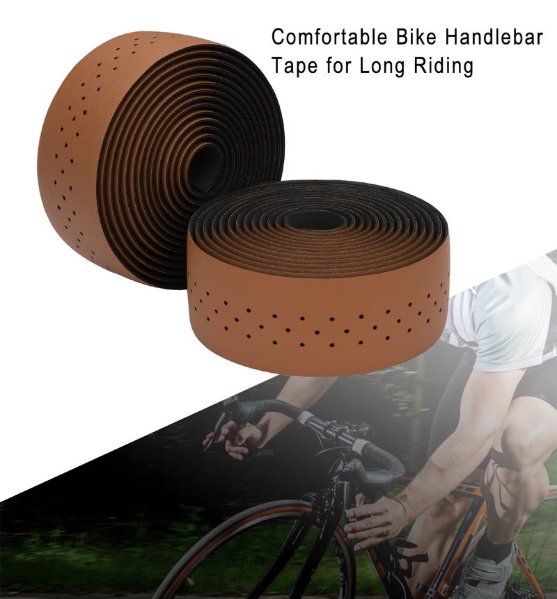 TOPCABINÂ® Camouflage Series Comfort Gel Road Bike Handlebar Tape Bike Bar Tape with Reflective Bar Plugs (Brown(PU a Pair)) - Image 4